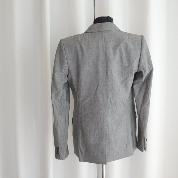 Banana Republic Grey Wool Tailored Single Button Long Blazer Sz 2 - Picture 4 of 8